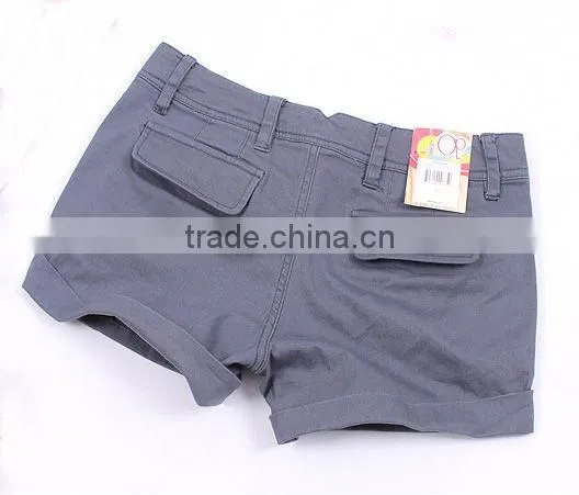 Ladies' 100% cotton twill washed hot casual short