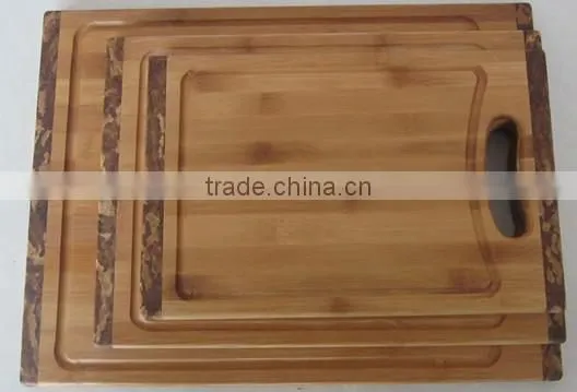 Three sizes bamboo cutting board #32017 WITH HANDLE