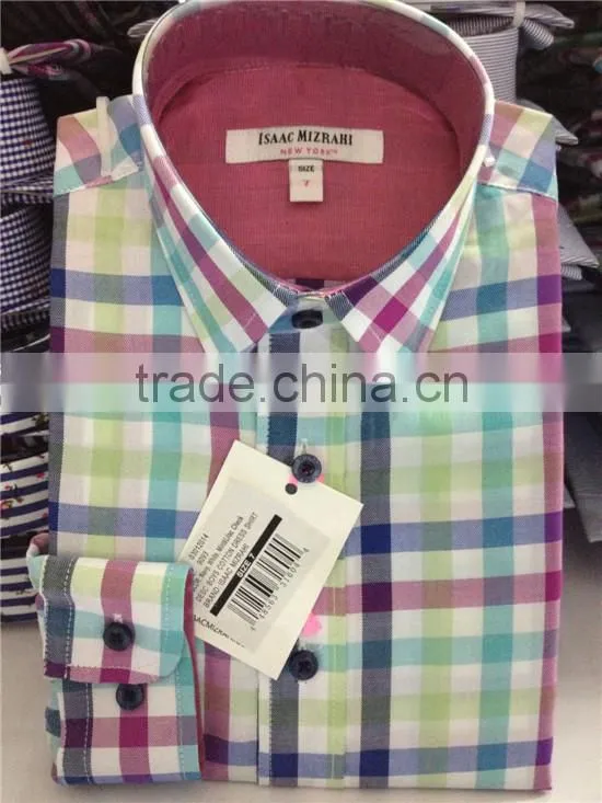Cotton children dress shirts for boys check boy shirts