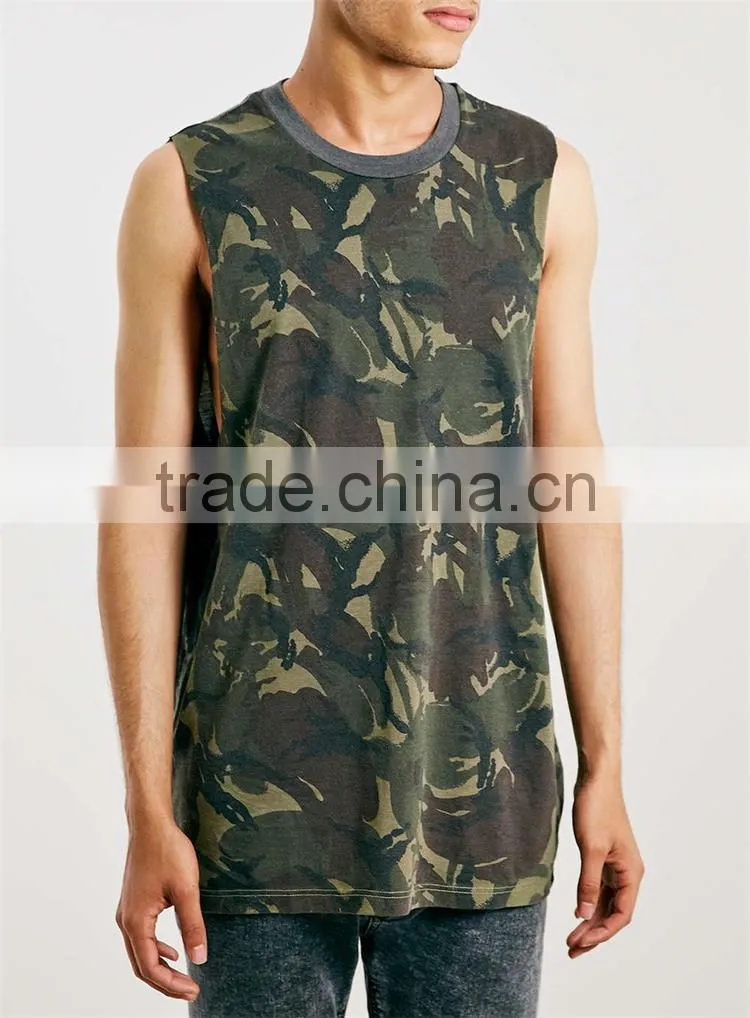Mens camouflage surf tank mens sleeveless vest