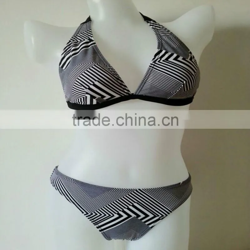 Young lady sunshine floral bikini swimsuit