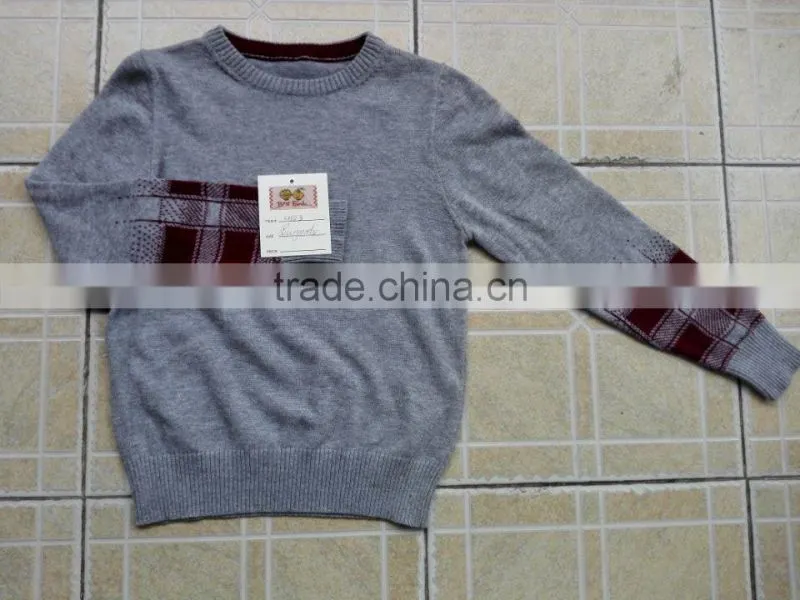 OEM 100% cotton jacquard pattern knitted boys sweaters