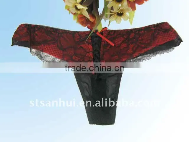 sexy women thong ,lace printing thong OEM service superior quality