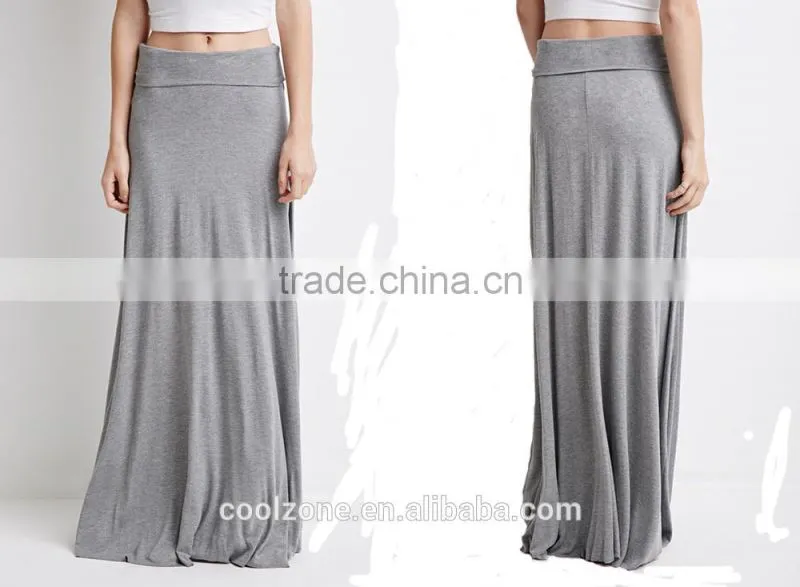 Latest elegant design classic fold-over long skirt/long maxi dress