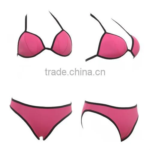 2015 hot sale neoprene fabric girls swimwear