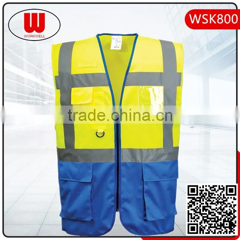 Hi vis multi pocket reflective safety vest
