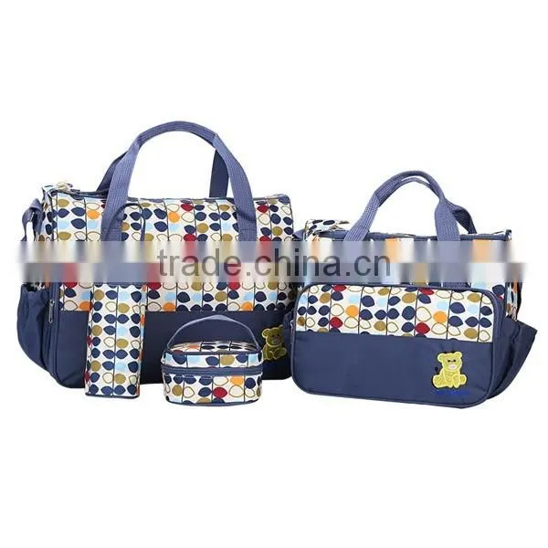 2017 new collection 5pcs per set baby diaper mummy bag wholesale