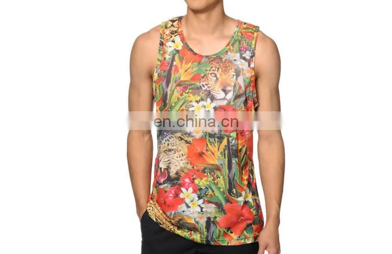 Men's dye racer back sublimation tank top wholesale men