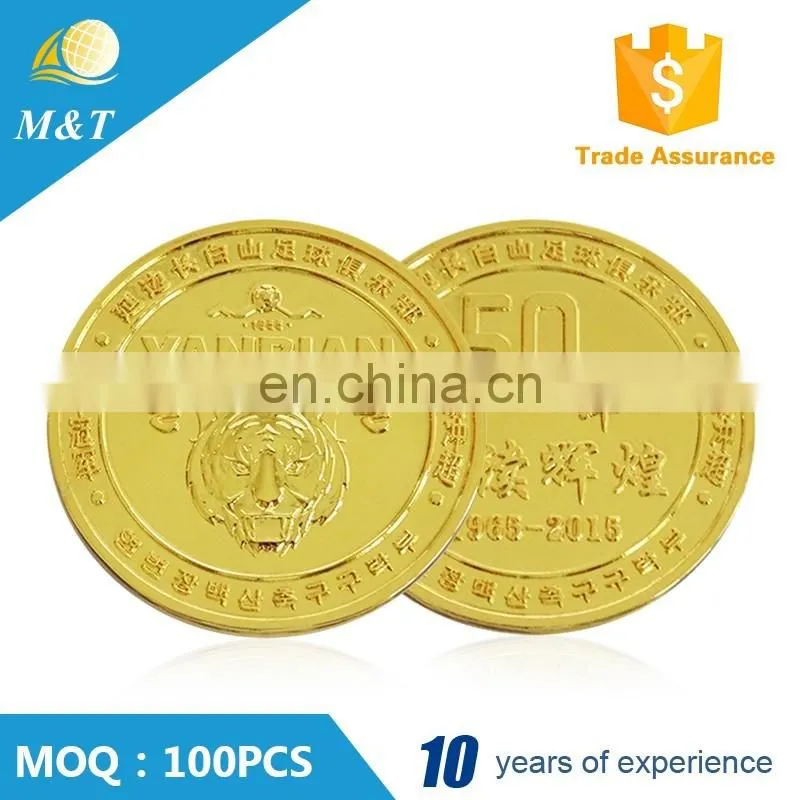 Wholesale cheap hot selling custom metal football club coins