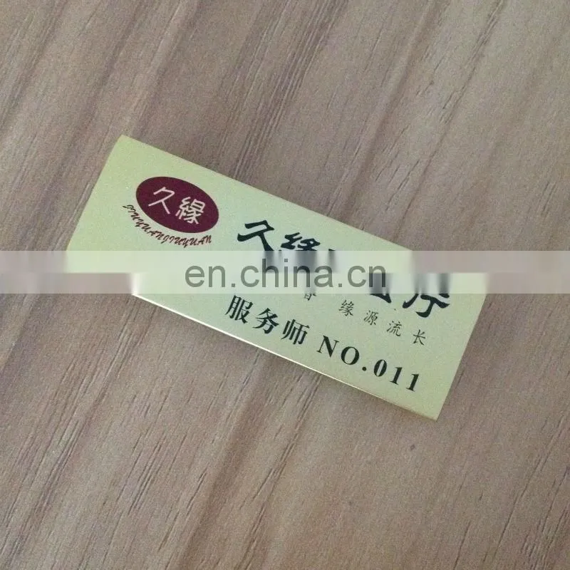 laser logo metal lapel pin name tag with safety pin