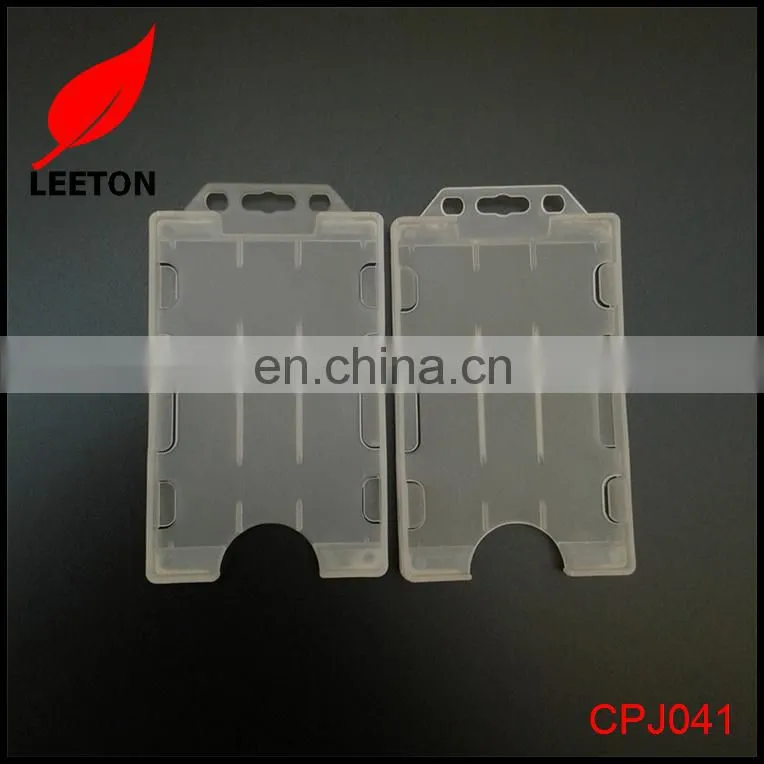 Factory supply two sided vertical rigid ID badge holder