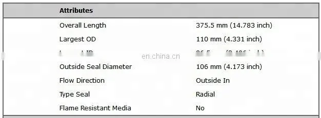 China Manufacture Diesel Engine Parts AF1840 Air Filter 5821014