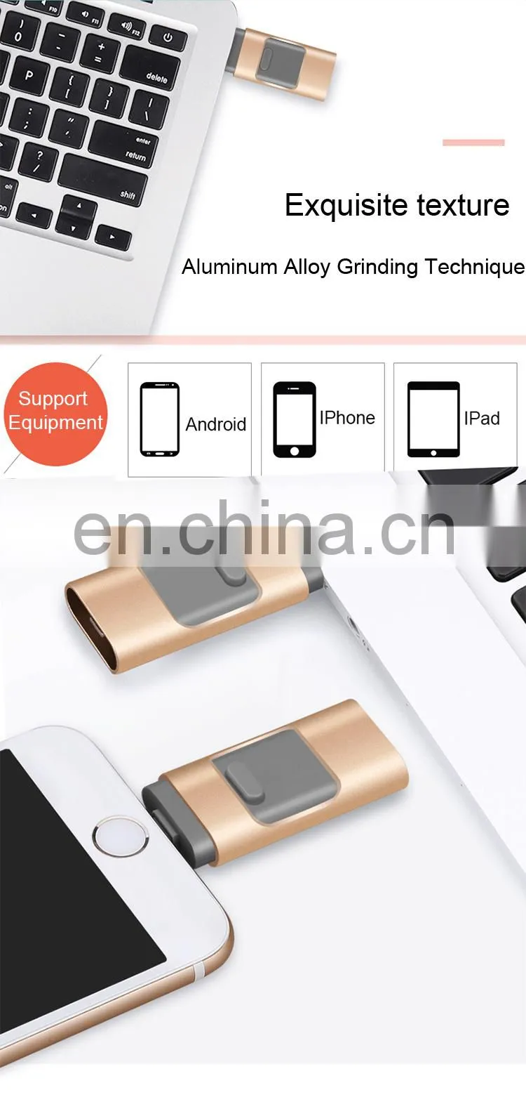 hot selling 3 in 1 USB Iflash Drive for iphone ipad Android 8G USB Flash Drive OTG with best price