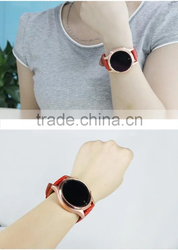 raising hand up light up open looking phone leather band women 8 interface S360 smart watch
