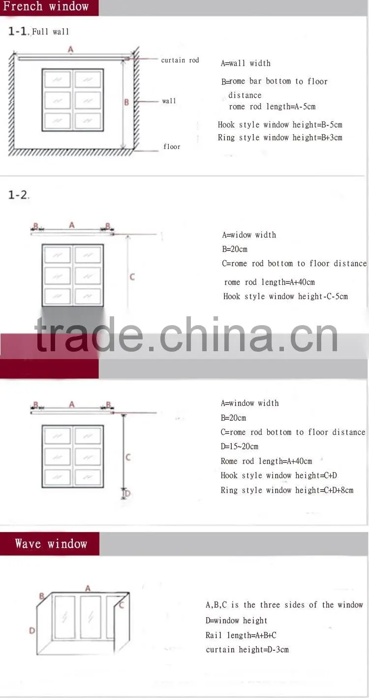 Fabric embroidered curtain for home