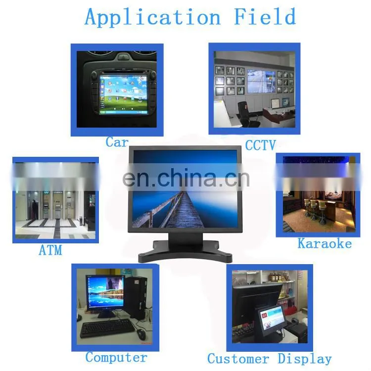 12 15 17 inch POS ATM system using CE / KC certificated 10 point pcap touch screen monitor LCD tough screen tv