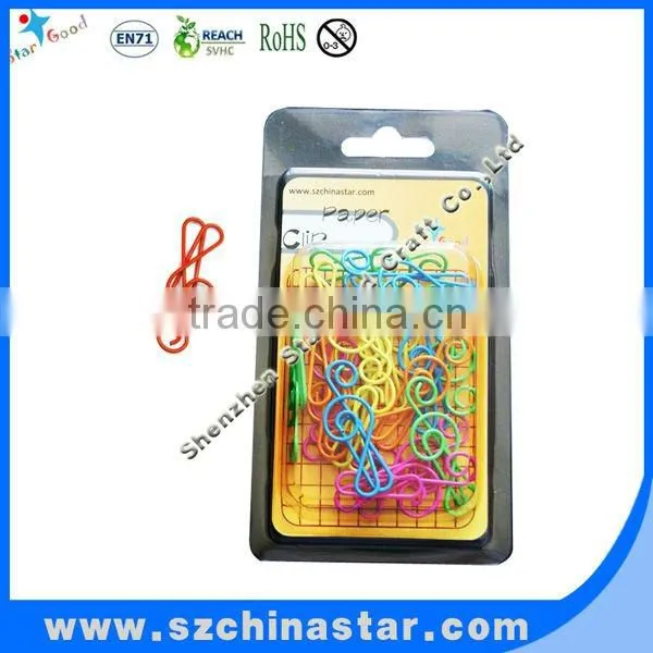 Safe material PET coated iron wire paper clip put in PP box packing