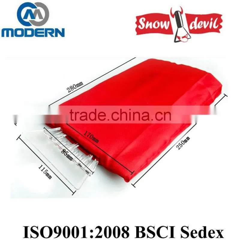 Plastic car ice scraper with glove for promotion