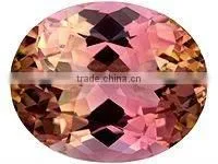 Natural Bi Color Tourmaline Emerald cut Single gemstones semi precious stones precious stones