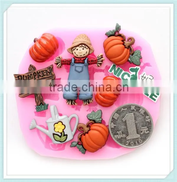 F0536 Nicole Hallowmas Pumpkin Silicone Molds For Cake Decorating Tool