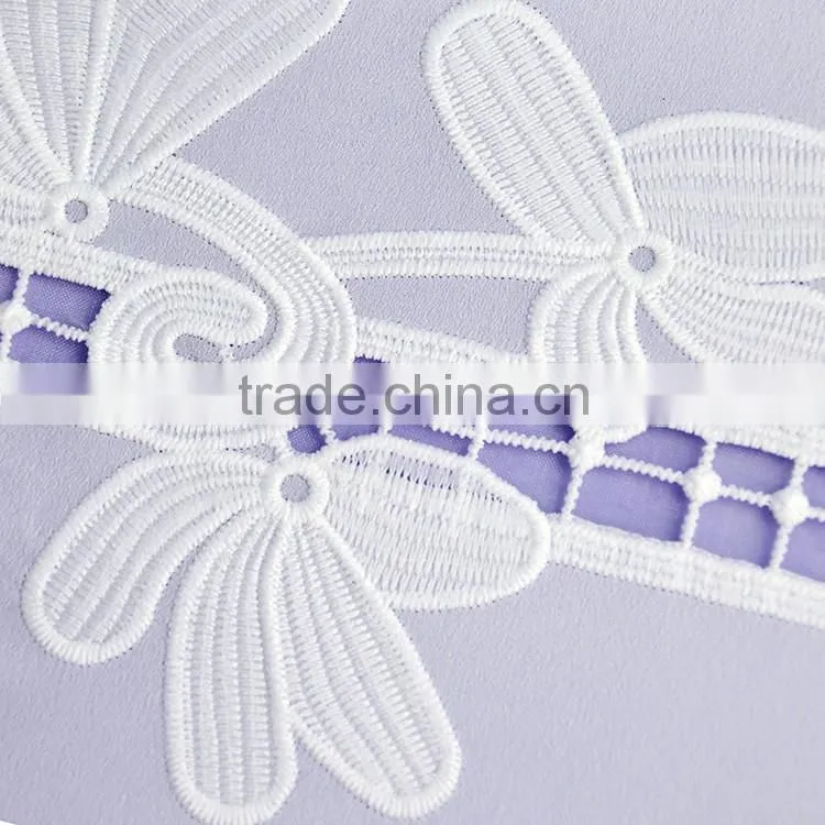 New arrival 125-130cm chemical lace embroidery fabric in white for women wedding dress with a light texture