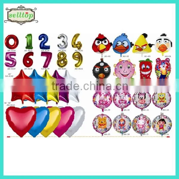 2014 high quality different size foil illuminated balloons