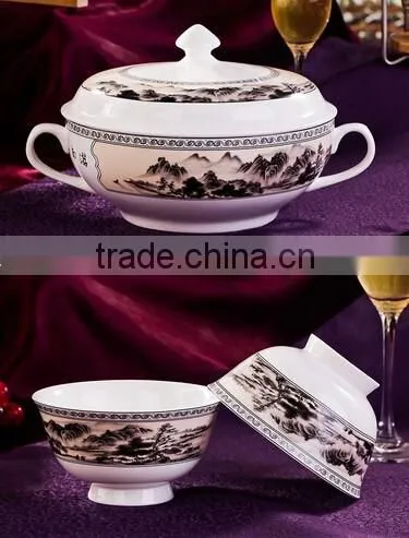 56 pcs Useful Ceramic Round Dinner Plate
