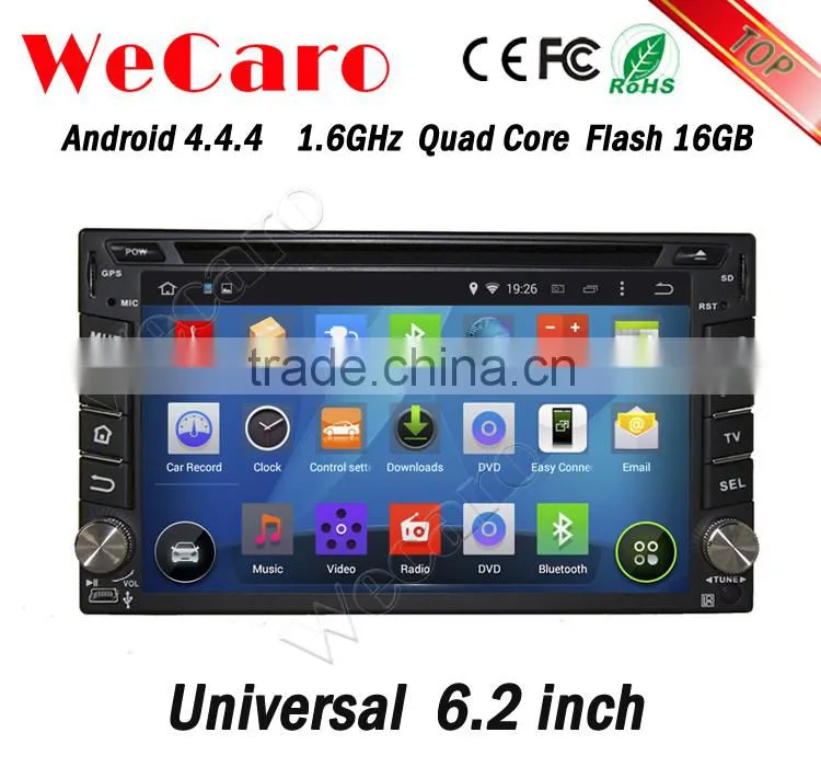 Wecaro 6.2" WC-2U6400 Android 4.4.4 car stereo quad core car dvd player tv tuner stereo mirror link