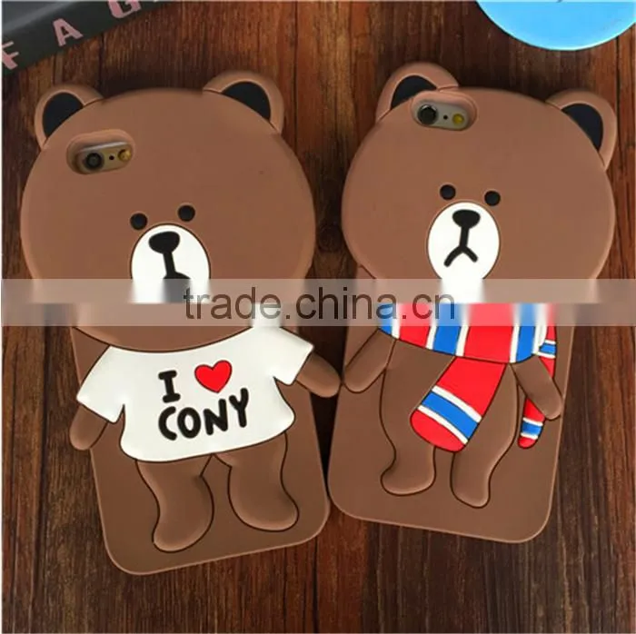 3D Cute Cartoon Soft Silicon monkey Phone Case For iPhone 6s