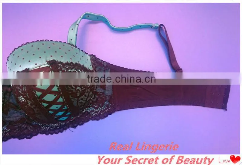 Plus Size Satin Bra w/Lace Up, High Quality Bra