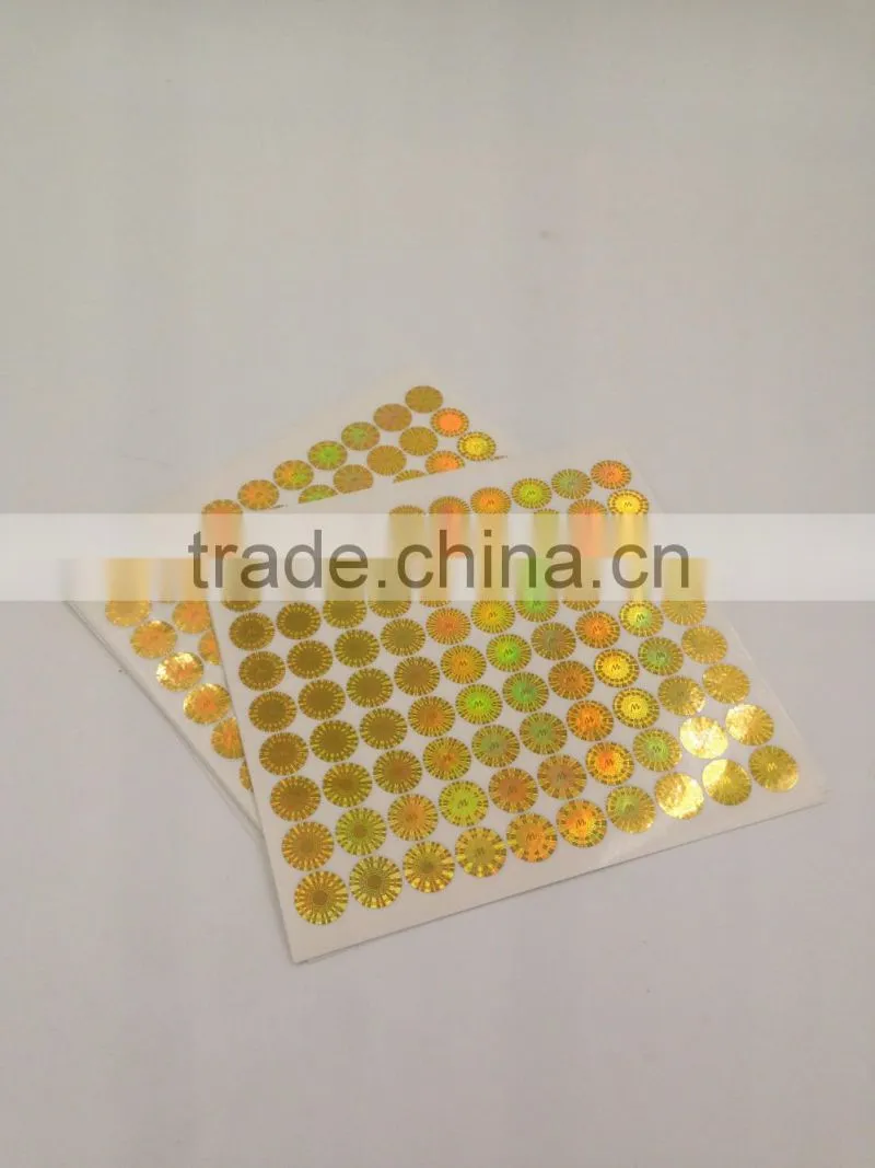 Anti counterfeiting 3D holographic laser Security sticker