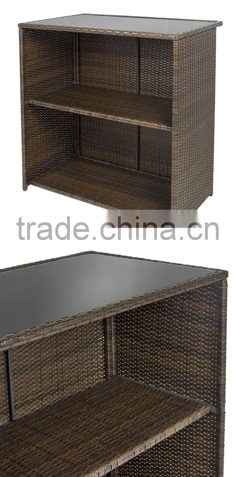 Patio Bar Space Saving Furniture Iron Rattan Chairs Outdoor Rattan Bamboo Chairs