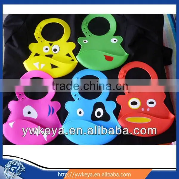 2016 new cute Animal Patterns Non-toxic soft silicone waterproof baby bibs