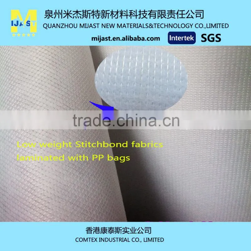 Recycled PET Stitch bonded Nonwoven fabric for shopping bags lining