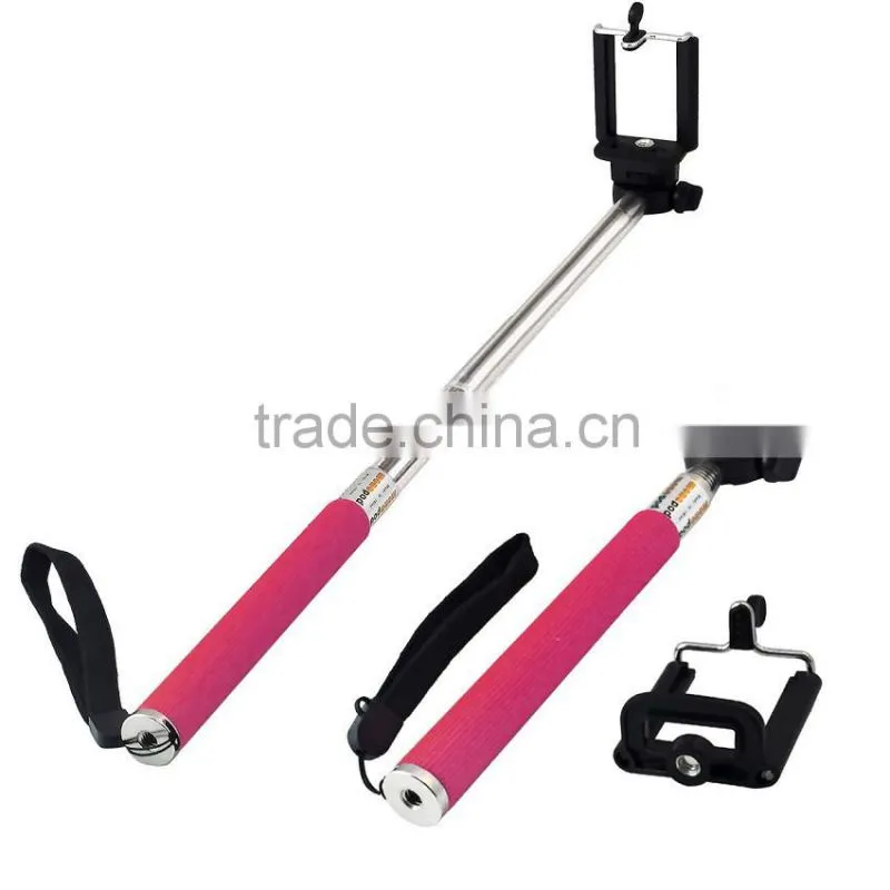 2015 new fashion selfie stick with remote and bluetooth