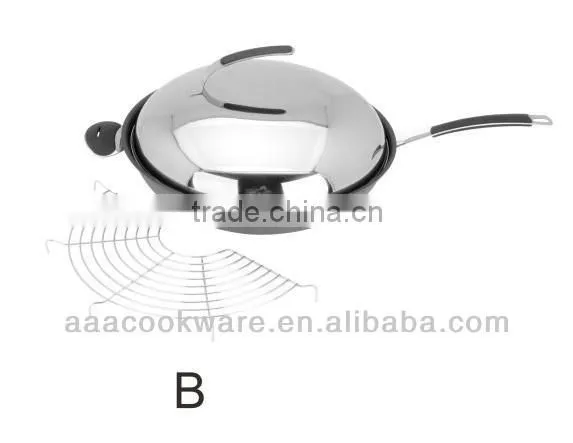 2014 New Item 2PCS German Technique Hard Anodized Aluminum Wok With Silicon Handle For Wholesale
