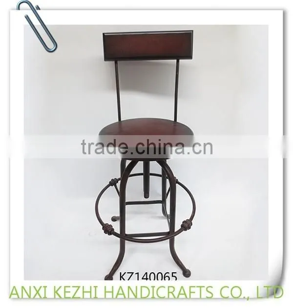 KZ140065 Ancient round metal wood dinning room chair