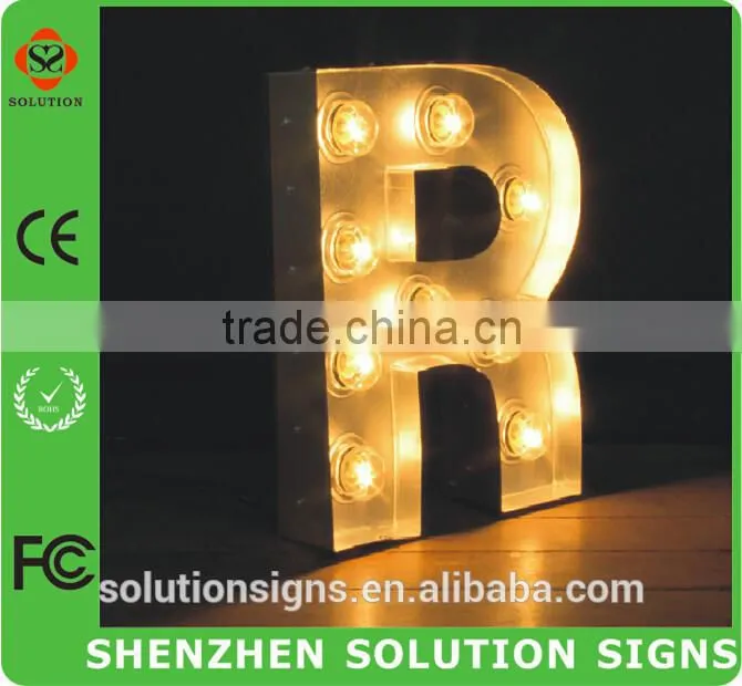 Custom led bulb metal sign for sale