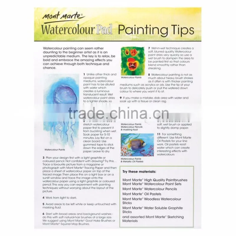 Mont Marte Watercolour Pad German Paper A4 300gsm 12 sheet