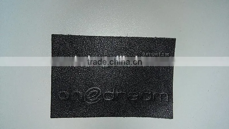 Black Genuine Leather Patch With Custom Brand Logo