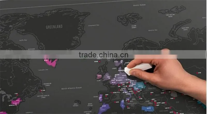 CT-723 Urban Edition FT Map Black Coated map Creative Footprint Travel Map