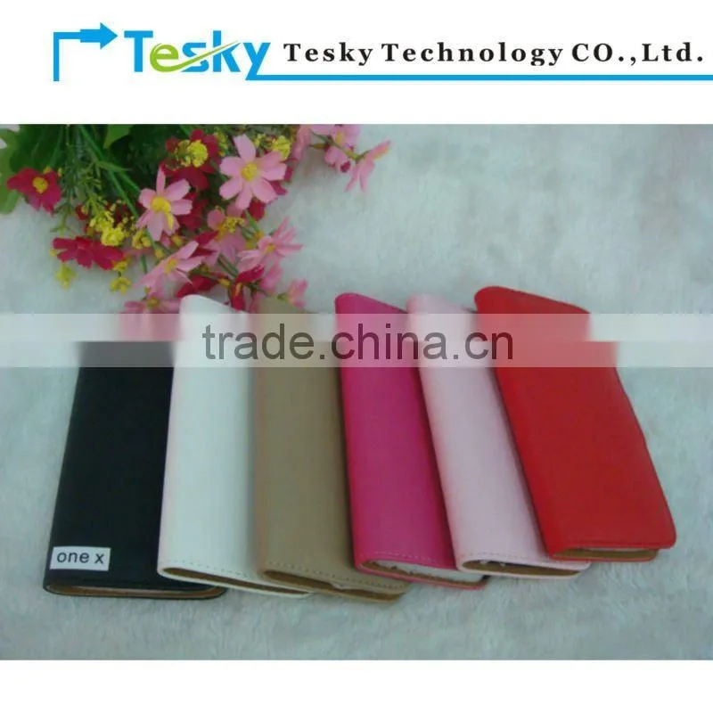 wallet leather phone case for htc one x card holder