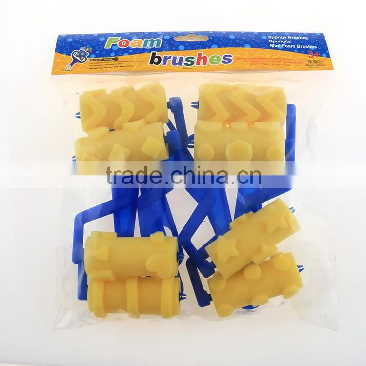 Plastic Handle Sponge Soft Checkered Pattern Designer Paint Rollers