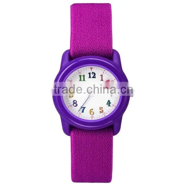 Fashion cute printed facbric nylon strap kid watch child wrist watch