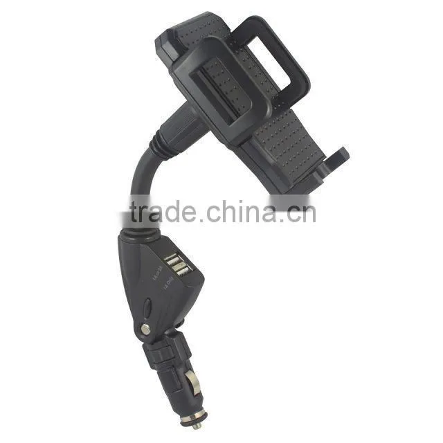 Rotatable adjustabl Car Charger Phone Holder for smartphone/tablet pc