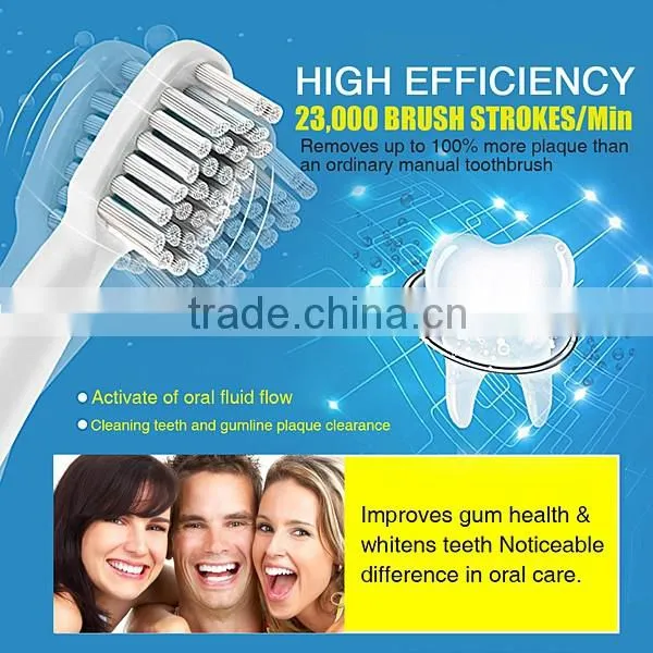 Sonic Electric Toothbrush Waterproof Whitening Prevent Tooth Decay Removes Plaque with 2 Extra Replacement Brush Heads SV030693