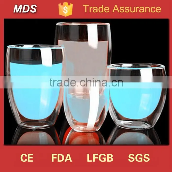 Hot new 8oz double wall whiskey glass with heavy bottom