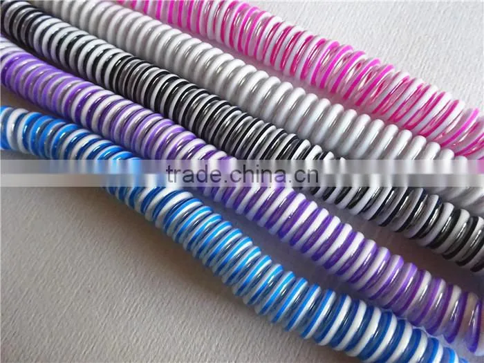 highquality audio /DC3.5MM transparent spring cable with metal connector