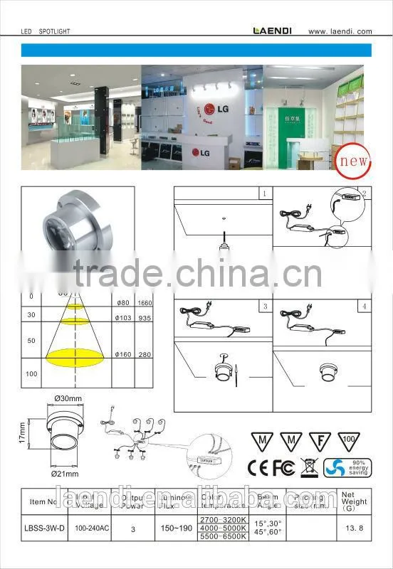 ETL list 12vdc dimmable led cabinet light nice quality