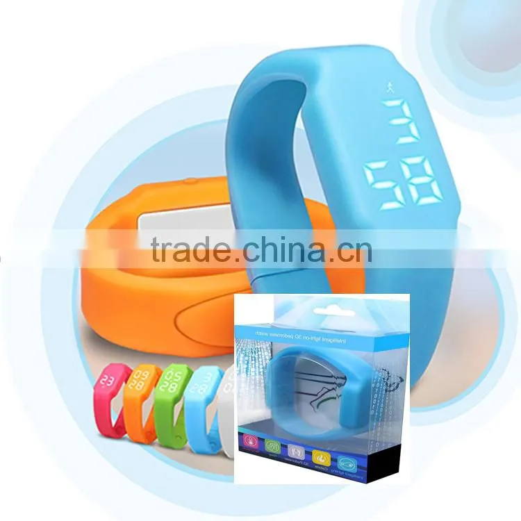 Silicone touch screen watch a pedometer,Wrist strap pedometer